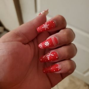 🆑 24 Self Adhesive Press On Nails Christmas Theme 🆑